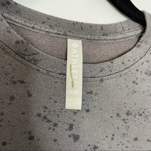 Athleta Studio to Street Print Splatter Sweatshirt Charcoal - Picture 5 of 6